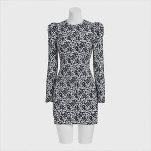 NWT Black Halo Hadley Long Sleeve Puff Shoulder Mini Dress - Size 6